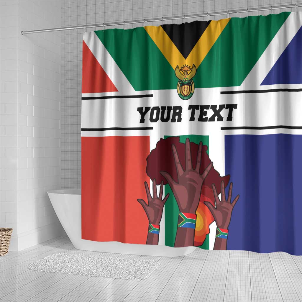 Personalized South Africa Heritage Day Shower Curtain Flag Style