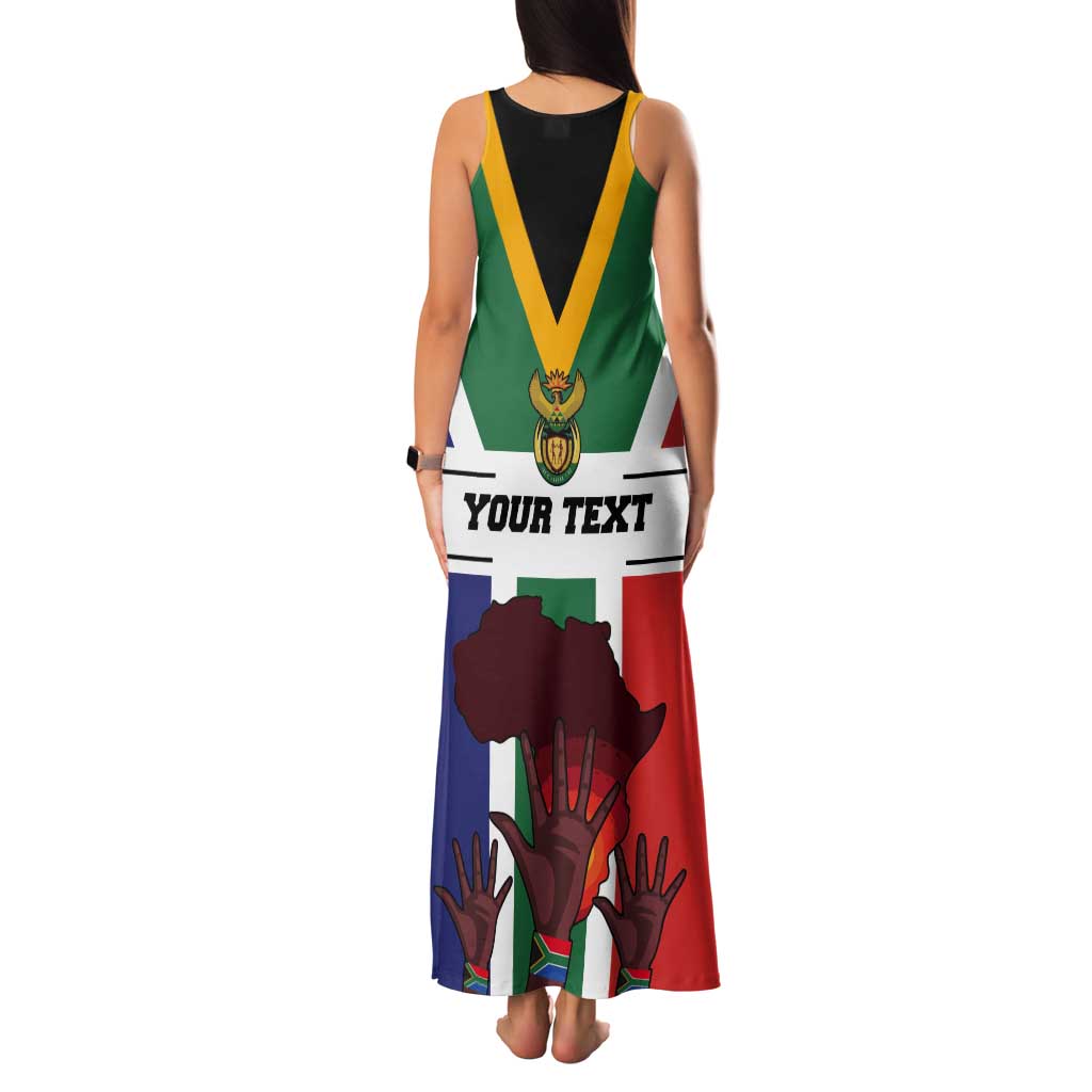 Personalized South Africa Heritage Day Tank Maxi Dress Flag Style - Wonder Print Shop