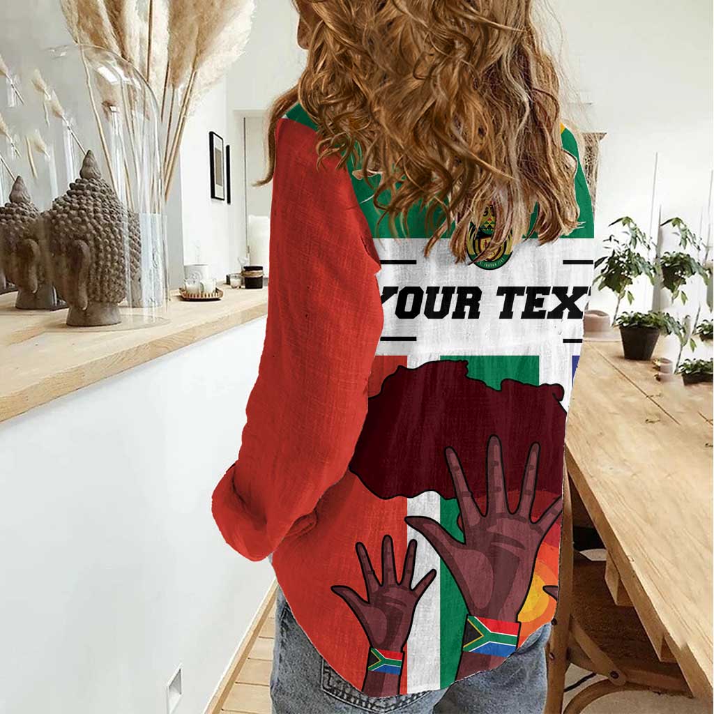 Personalized South Africa Heritage Day Women Casual Shirt Flag Style - Wonder Print Shop