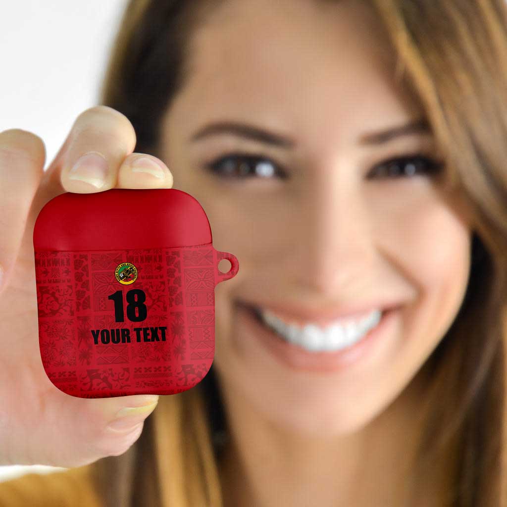 Custom Saint Kitts And Nevis Football AirPods Case Sugar Boyz Red Version - Wonder Print Shop