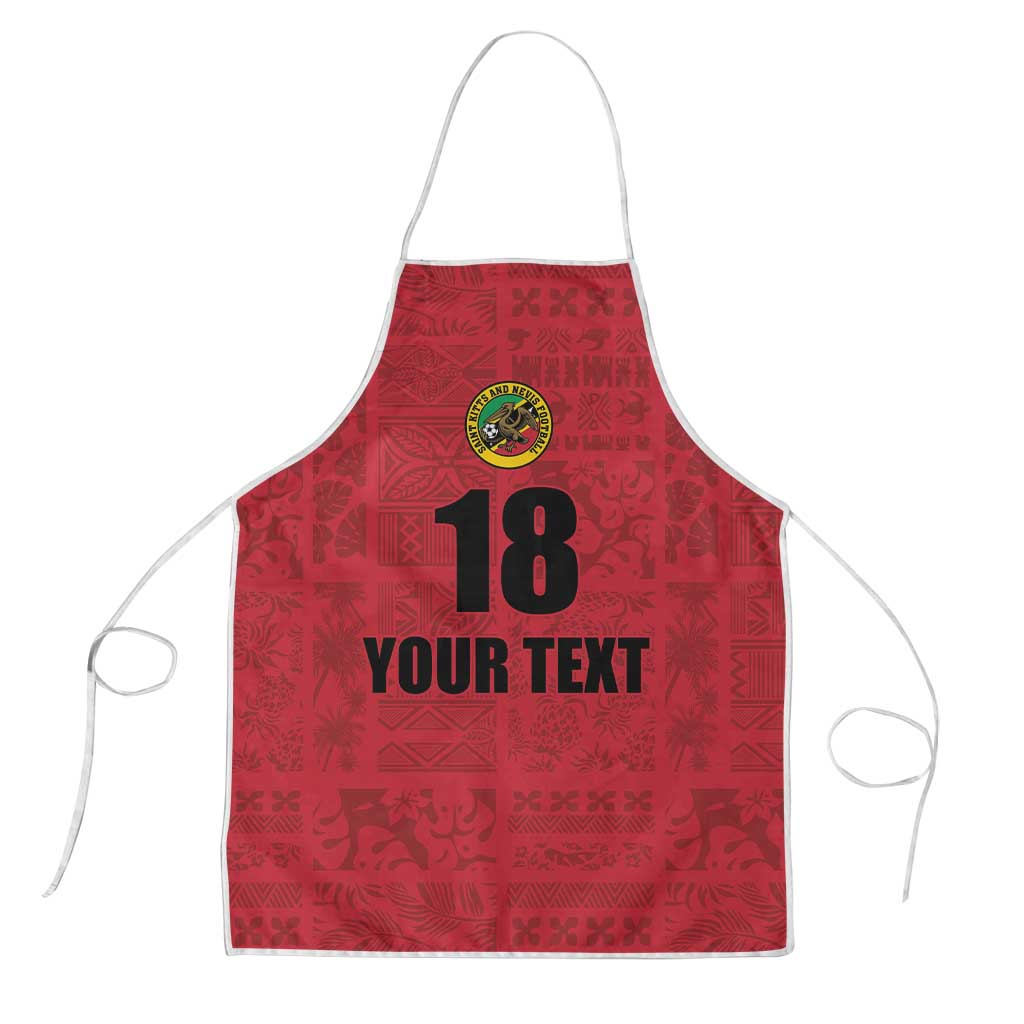 Custom Saint Kitts And Nevis Football Apron Sugar Boyz Red Version - Wonder Print Shop