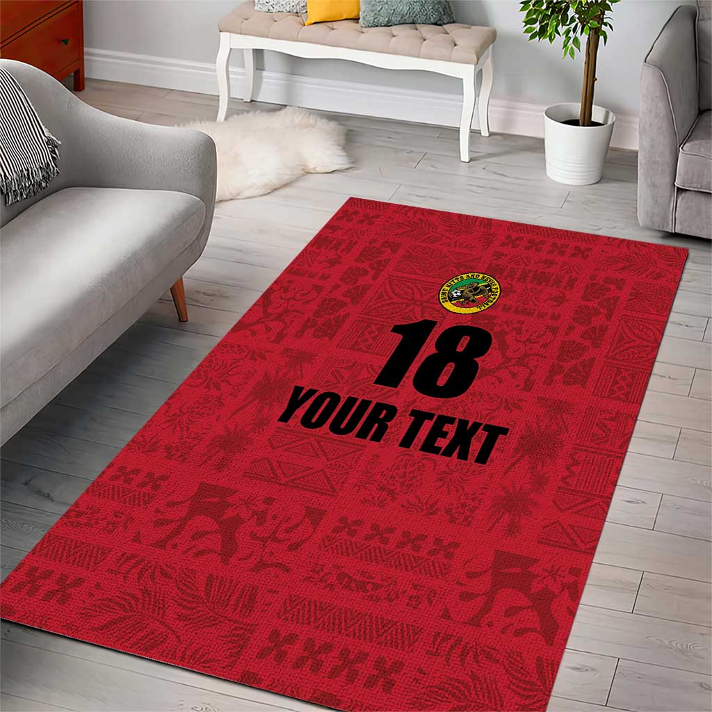 Custom Saint Kitts And Nevis Football Area Rug Sugar Boyz Red Version - Wonder Print Shop