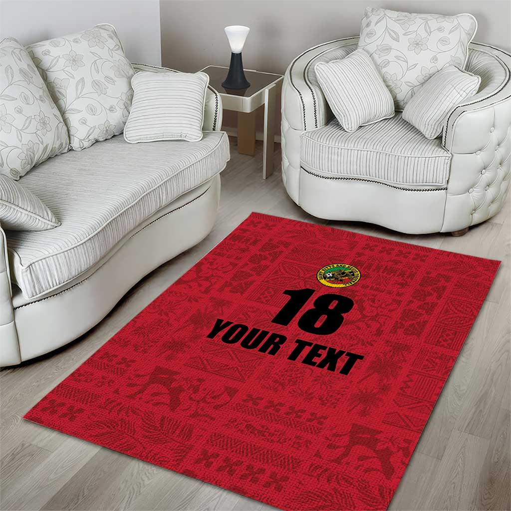 Custom Saint Kitts And Nevis Football Area Rug Sugar Boyz Red Version - Wonder Print Shop