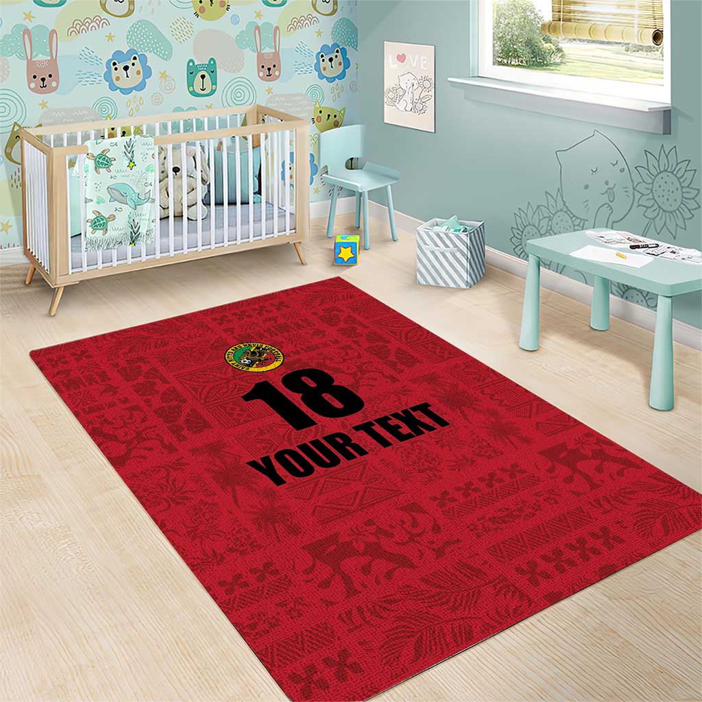Custom Saint Kitts And Nevis Football Area Rug Sugar Boyz Red Version - Wonder Print Shop