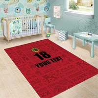 Custom Saint Kitts And Nevis Football Area Rug Sugar Boyz Red Version - Wonder Print Shop