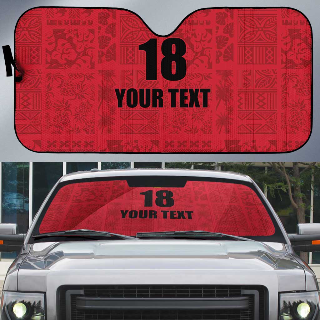 Custom Saint Kitts And Nevis Football Auto Sun Shade Sugar Boyz Red Version - Wonder Print Shop