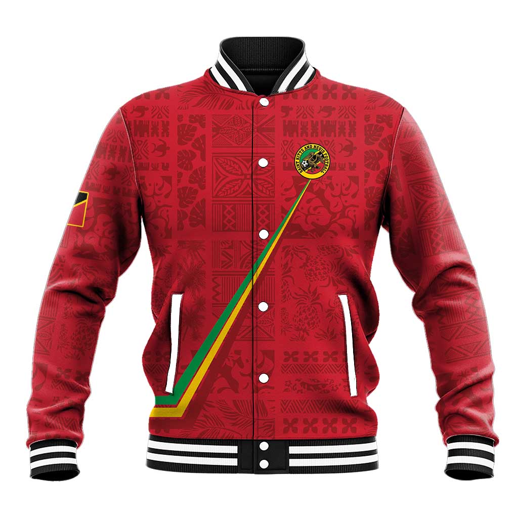 Custom Saint Kitts And Nevis Football Baseball Jacket Sugar Boyz Red Version - Wonder Print Shop