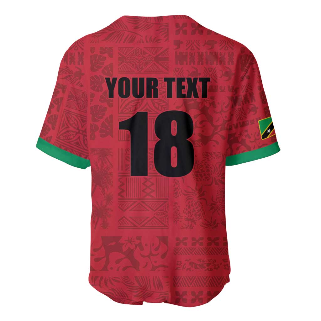 Custom Saint Kitts And Nevis Football Baseball Jersey Sugar Boyz Red Version - Wonder Print Shop
