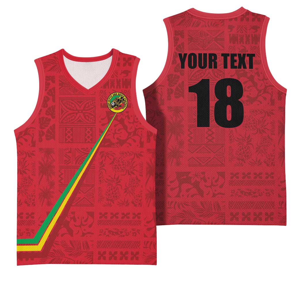 Custom Saint Kitts And Nevis Football Basketball Jersey Sugar Boyz Red Version - Wonder Print Shop