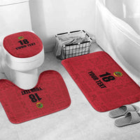 Custom Saint Kitts And Nevis Football Bathroom Set Sugar Boyz Red Version - Wonder Print Shop