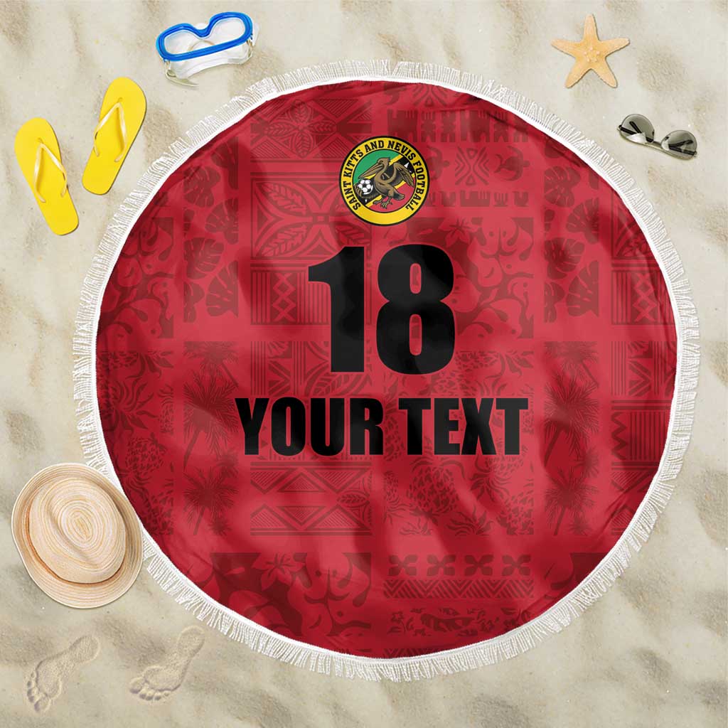 Custom Saint Kitts And Nevis Football Beach Blanket Sugar Boyz Red Version - Wonder Print Shop