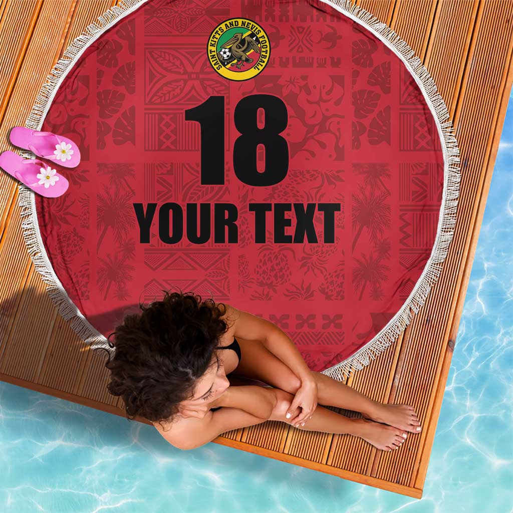 Custom Saint Kitts And Nevis Football Beach Blanket Sugar Boyz Red Version - Wonder Print Shop