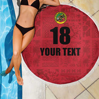 Custom Saint Kitts And Nevis Football Beach Blanket Sugar Boyz Red Version - Wonder Print Shop