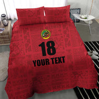 Custom Saint Kitts And Nevis Football Bedding Set Sugar Boyz Red Version - Wonder Print Shop