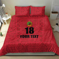 Custom Saint Kitts And Nevis Football Bedding Set Sugar Boyz Red Version - Wonder Print Shop