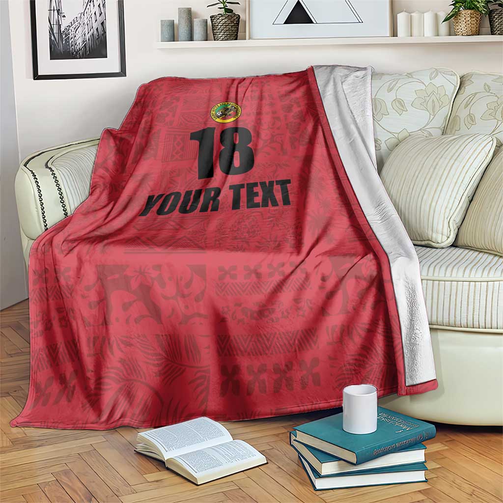 Custom Saint Kitts And Nevis Football Blanket Sugar Boyz Red Version - Wonder Print Shop