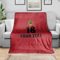 Custom Saint Kitts And Nevis Football Blanket Sugar Boyz Red Version - Wonder Print Shop