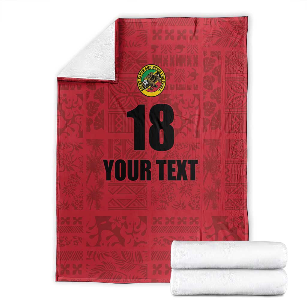 Custom Saint Kitts And Nevis Football Blanket Sugar Boyz Red Version - Wonder Print Shop