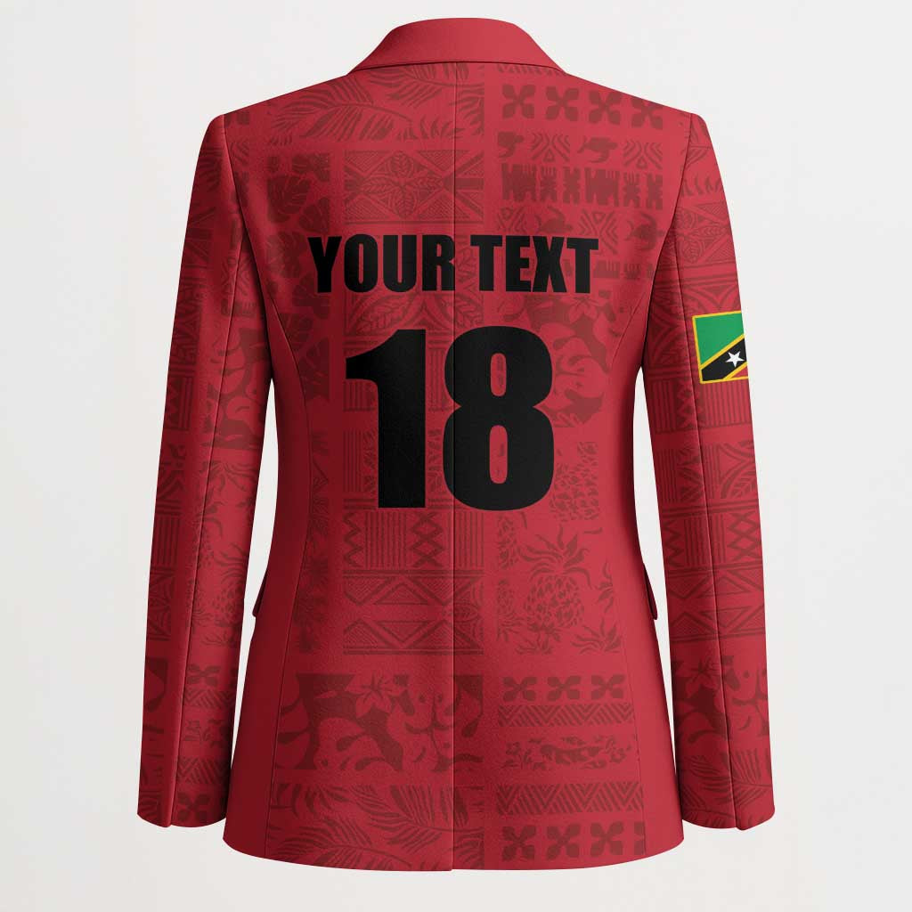 Custom Saint Kitts And Nevis Football Blazer Sugar Boyz Red Version - Wonder Print Shop
