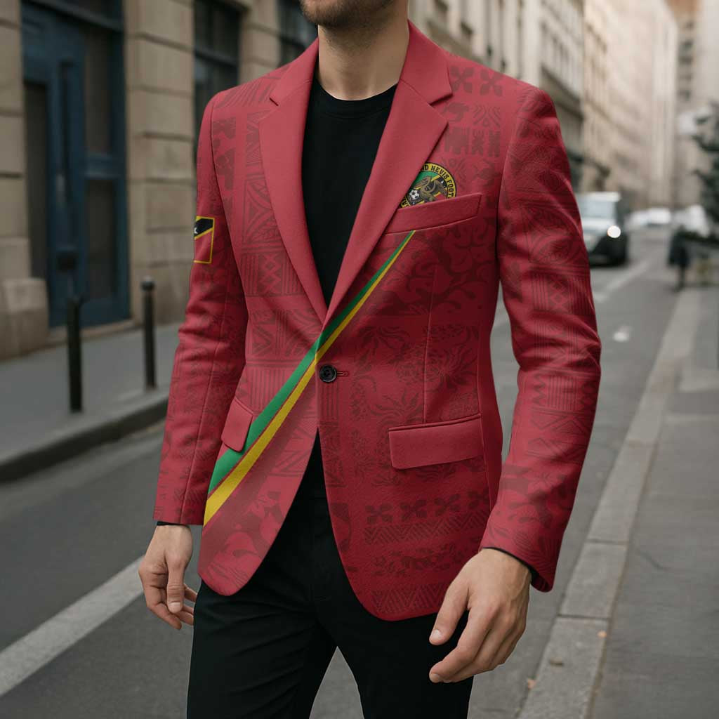 Custom Saint Kitts And Nevis Football Blazer Sugar Boyz Red Version - Wonder Print Shop