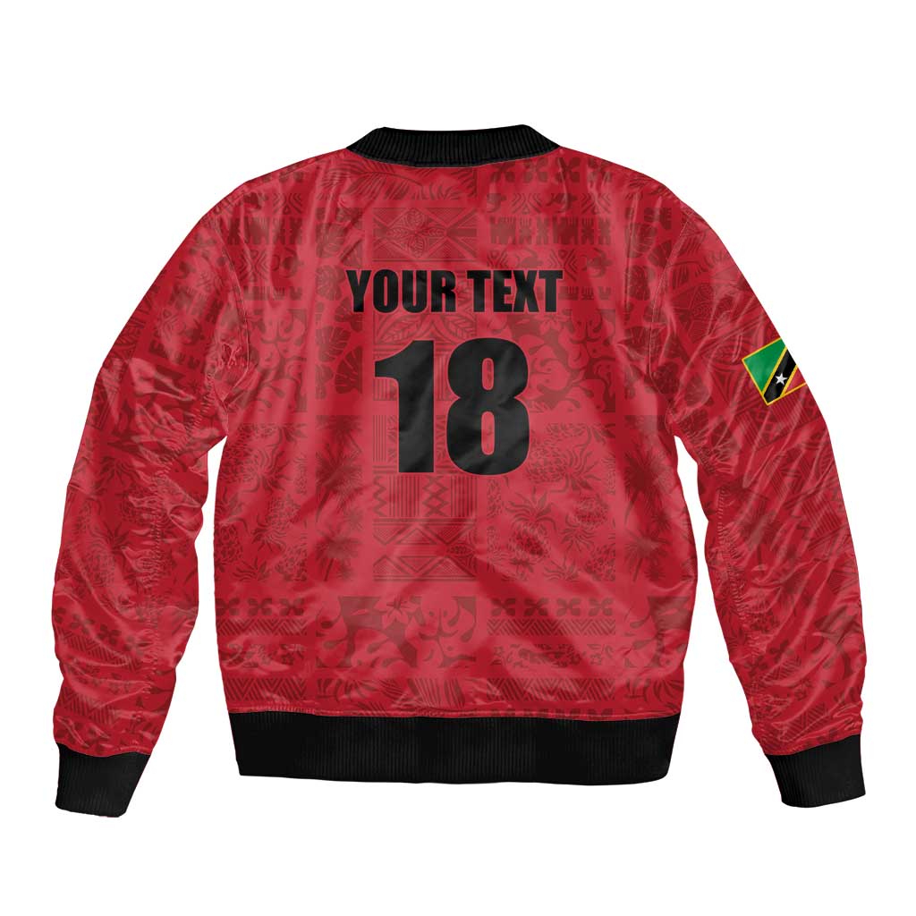 Custom Saint Kitts And Nevis Football Bomber Jacket Sugar Boyz Red Version - Wonder Print Shop
