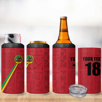 Custom Saint Kitts And Nevis Football 4 in 1 Can Cooler Tumbler Sugar Boyz Red Version - Wonder Print Shop