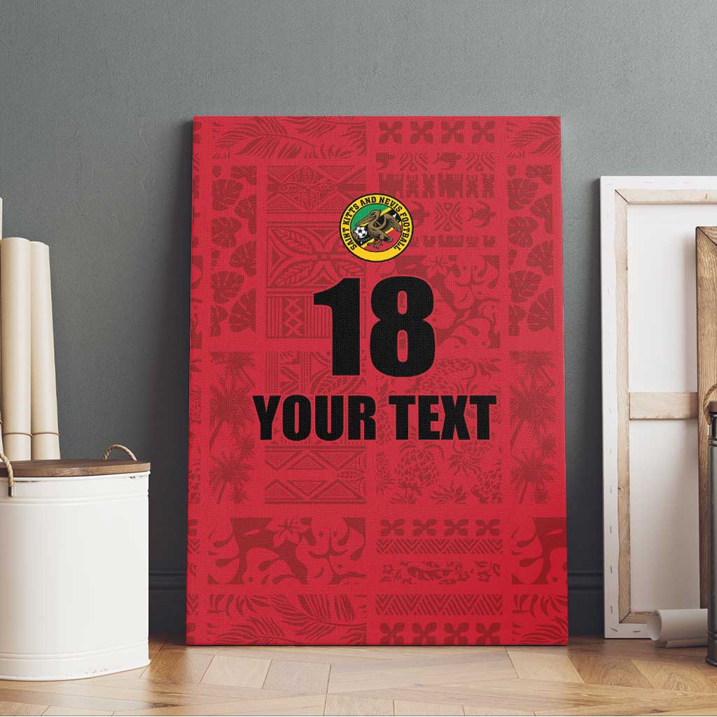 Custom Saint Kitts And Nevis Football Canvas Wall Art Sugar Boyz Red Version - Wonder Print Shop