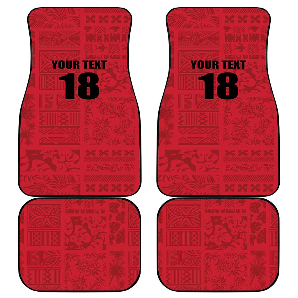 Custom Saint Kitts And Nevis Football Car Mats Sugar Boyz Red Version - Wonder Print Shop