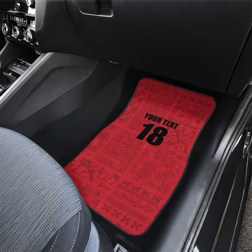 Custom Saint Kitts And Nevis Football Car Mats Sugar Boyz Red Version - Wonder Print Shop