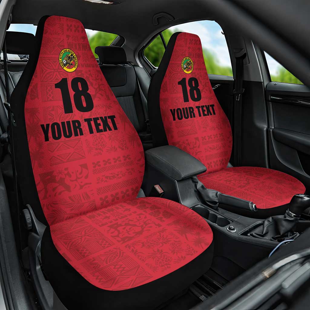 Custom Saint Kitts And Nevis Football Car Seat Cover Sugar Boyz Red Version - Wonder Print Shop