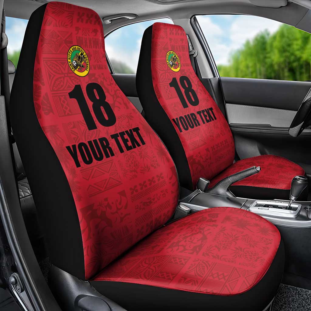 Custom Saint Kitts And Nevis Football Car Seat Cover Sugar Boyz Red Version - Wonder Print Shop