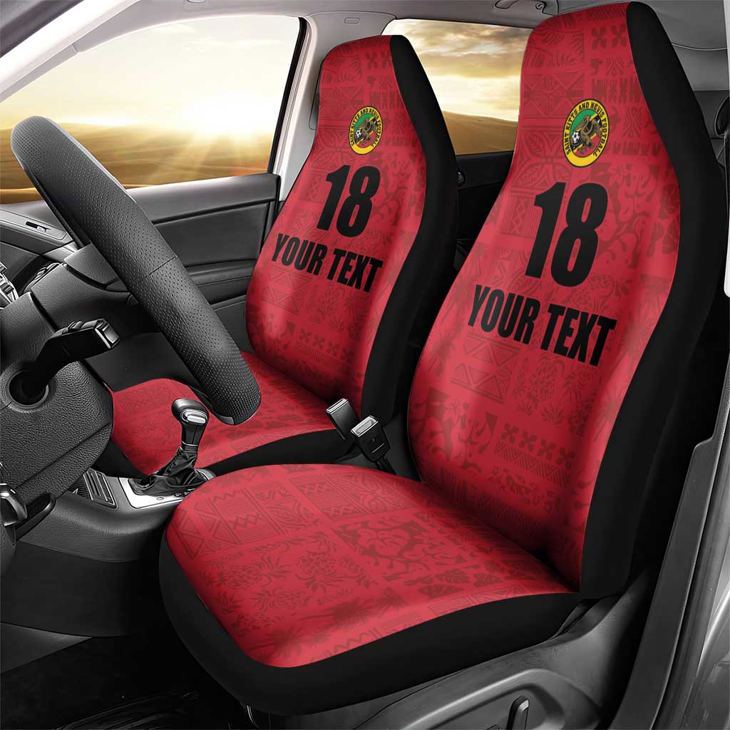 Custom Saint Kitts And Nevis Football Car Seat Cover Sugar Boyz Red Version - Wonder Print Shop