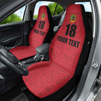Custom Saint Kitts And Nevis Football Car Seat Cover Sugar Boyz Red Version - Wonder Print Shop