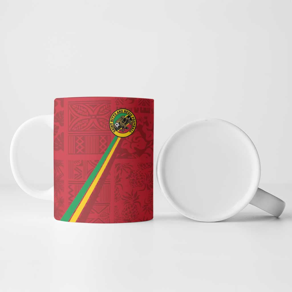 Custom Saint Kitts And Nevis Football Ceramic Mug Sugar Boyz Red Version - Wonder Print Shop