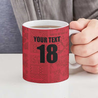 Custom Saint Kitts And Nevis Football Ceramic Mug Sugar Boyz Red Version - Wonder Print Shop