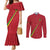 Custom Saint Kitts And Nevis Football Couples Matching Mermaid Dress and Long Sleeve Button Shirt Sugar Boyz Red Version - Wonder Print Shop