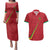Custom Saint Kitts And Nevis Football Couples Matching Puletasi and Hawaiian Shirt Sugar Boyz Red Version - Wonder Print Shop