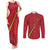 Custom Saint Kitts And Nevis Football Couples Matching Tank Maxi Dress and Long Sleeve Button Shirt Sugar Boyz Red Version - Wonder Print Shop