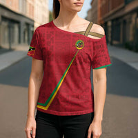 Custom Saint Kitts And Nevis Football Cross Shoulder Shirt Sugar Boyz Red Version - Wonder Print Shop