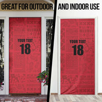 Custom Saint Kitts And Nevis Football Door Cover Sugar Boyz Red Version - Wonder Print Shop