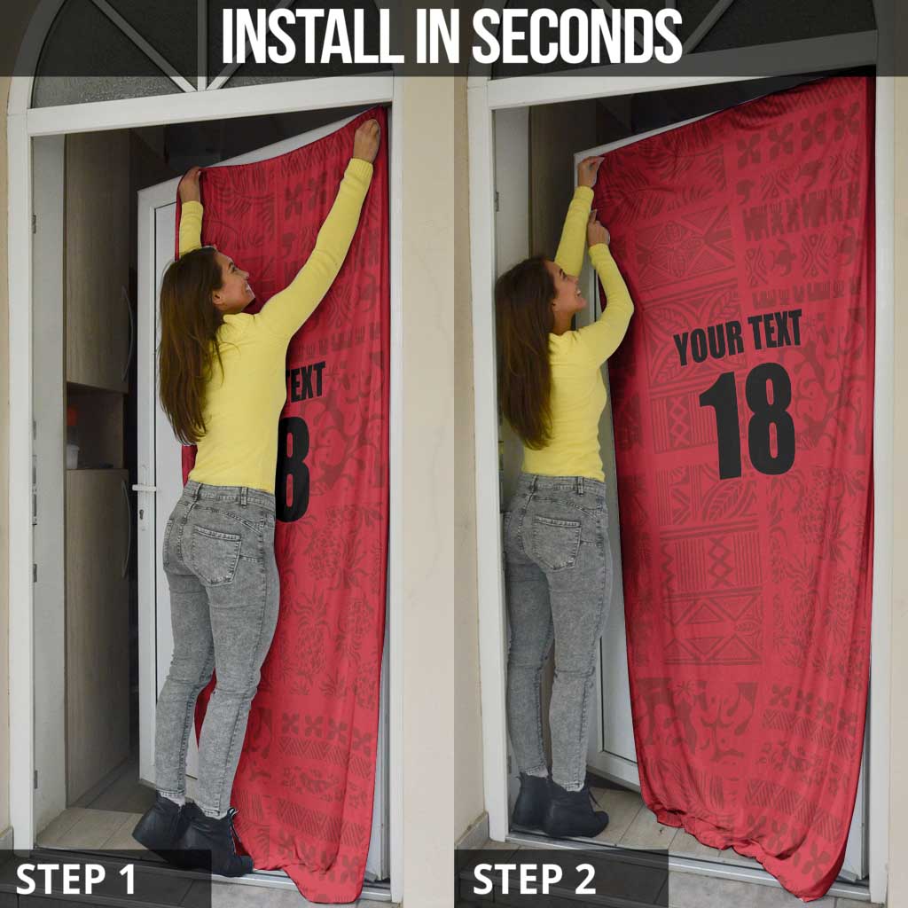 Custom Saint Kitts And Nevis Football Door Cover Sugar Boyz Red Version - Wonder Print Shop