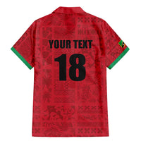 Custom Saint Kitts And Nevis Football Family Matching Mermaid Dress and Hawaiian Shirt Sugar Boyz Red Version - Wonder Print Shop