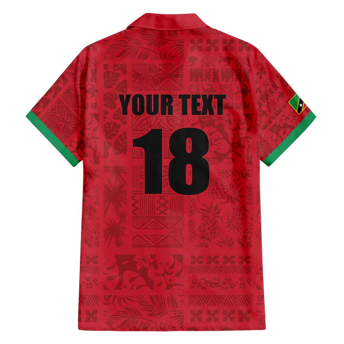 Custom Saint Kitts And Nevis Football Family Matching Off The Shoulder Long Sleeve Dress and Hawaiian Shirt Sugar Boyz Red Version - Wonder Print Shop