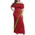 Custom Saint Kitts And Nevis Football Family Matching Off Shoulder Maxi Dress and Hawaiian Shirt Sugar Boyz Red Version - Wonder Print Shop