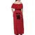 Custom Saint Kitts And Nevis Football Family Matching Off Shoulder Maxi Dress and Hawaiian Shirt Sugar Boyz Red Version - Wonder Print Shop