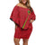 Custom Saint Kitts And Nevis Football Family Matching Off Shoulder Short Dress and Hawaiian Shirt Sugar Boyz Red Version - Wonder Print Shop
