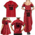 Custom Saint Kitts And Nevis Football Family Matching Summer Maxi Dress and Hawaiian Shirt Sugar Boyz Red Version - Wonder Print Shop