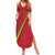 Custom Saint Kitts And Nevis Football Family Matching Summer Maxi Dress and Hawaiian Shirt Sugar Boyz Red Version - Wonder Print Shop