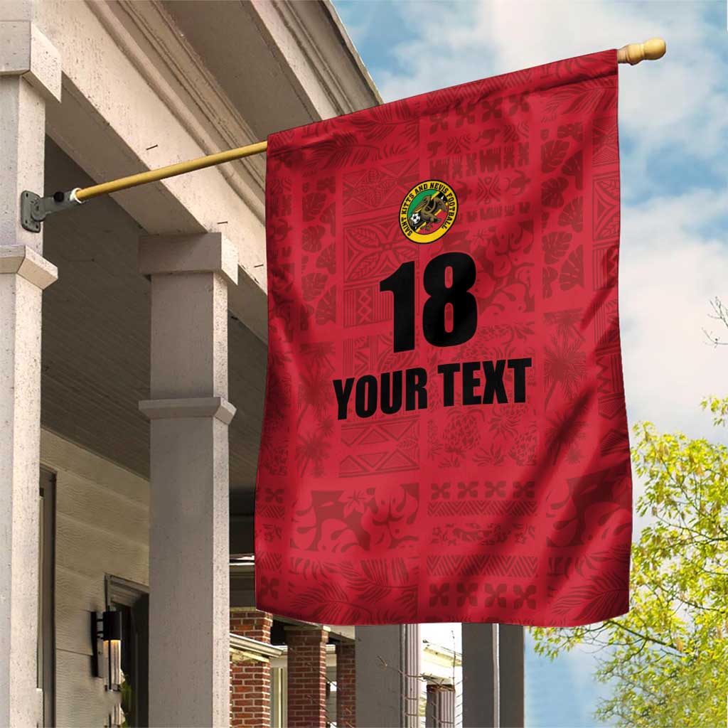 Custom Saint Kitts And Nevis Football Garden Flag Sugar Boyz Red Version - Wonder Print Shop