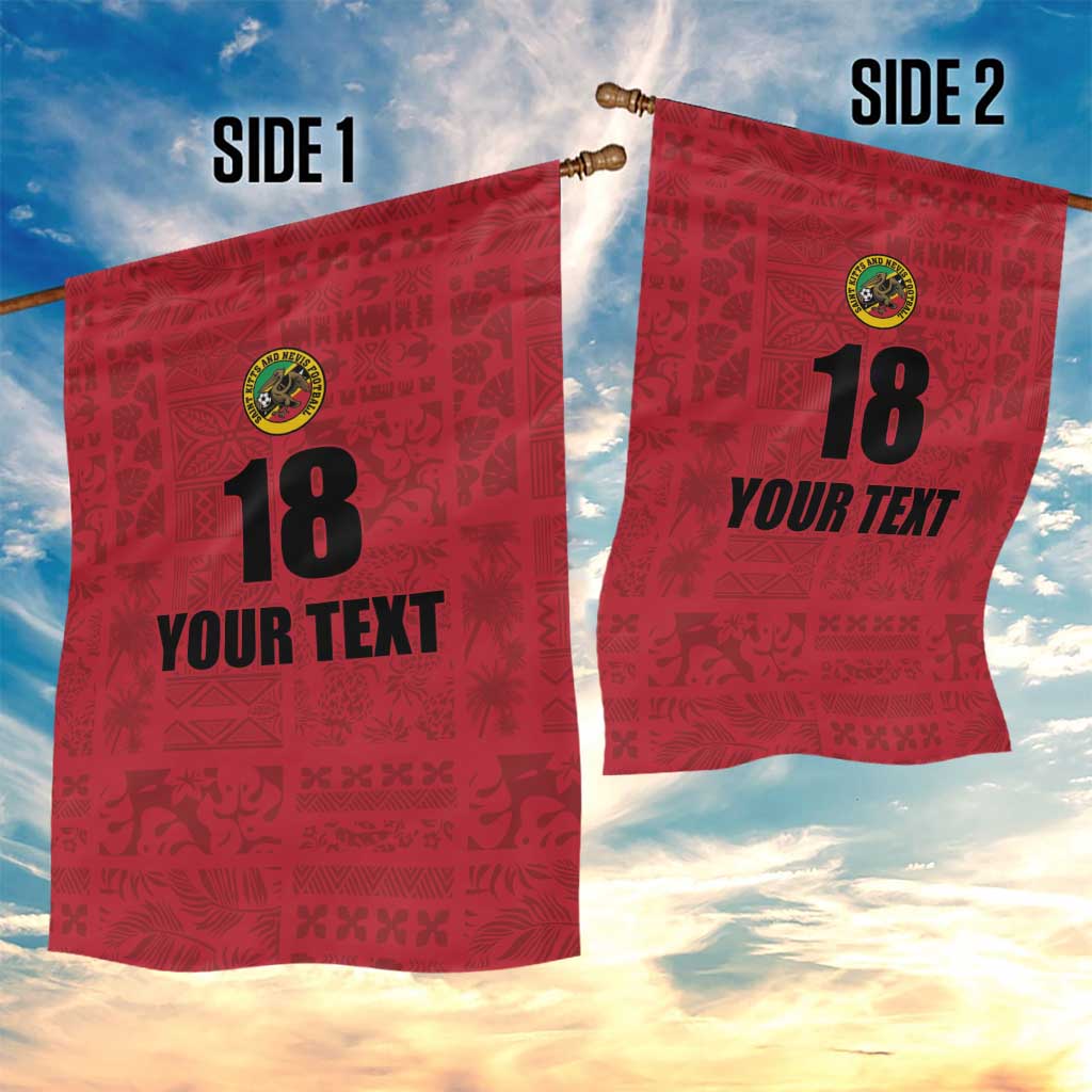 Custom Saint Kitts And Nevis Football Garden Flag Sugar Boyz Red Version - Wonder Print Shop